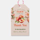 Een lief klein perzik zomer bloemig Baby shower Cadeaulabel (Voorkant)