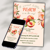 Een lief klein perzik zomer bloemig Baby shower Kaart