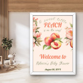 Een lief klein perzik zomer bloemig Baby shower Poster