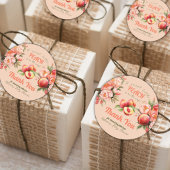 Een lief klein perzik zomer bloemig Baby shower Ronde Sticker