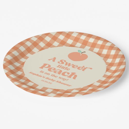 Een lief klein perzikfruit roze Sinaasappel Baby s Papieren Bordje (Gekanteld)