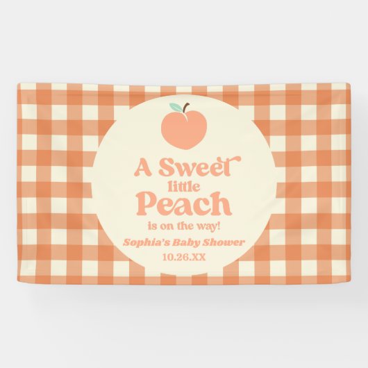 Een lief klein perzikfruit roze Sinaasappel Baby s Spandoek (Horizontaal)