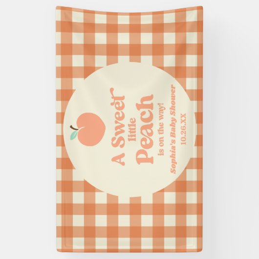 Een lief klein perzikfruit roze Sinaasappel Baby s Spandoek (Verticaal)