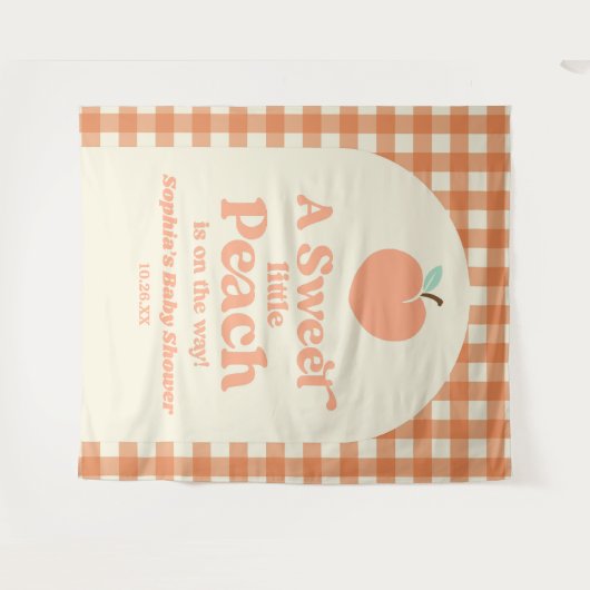 Een lief klein perzikfruit roze Sinaasappel Baby s Wandkleed (Voorkant (horizontaal))