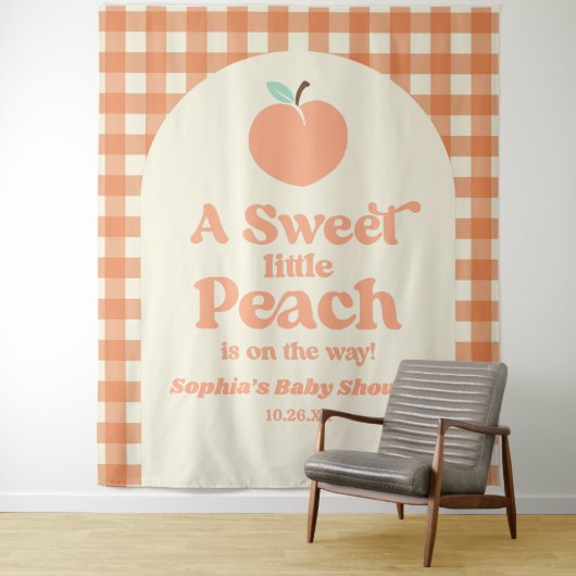 Een lief klein perzikfruit roze Sinaasappel Baby s Wandkleed (In situ)