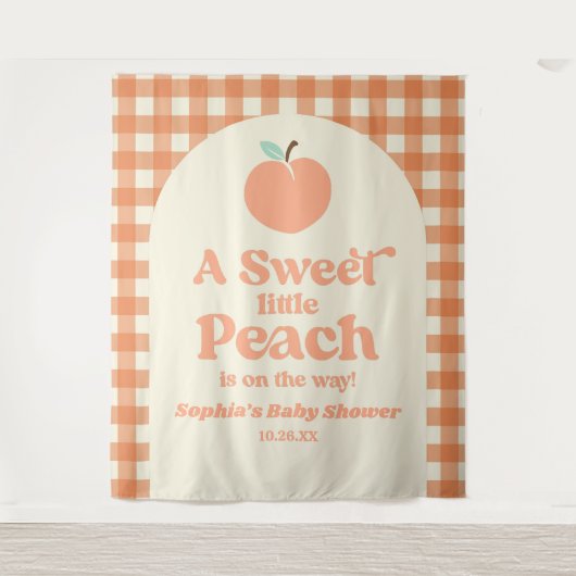 Een lief klein perzikfruit roze Sinaasappel Baby s Wandkleed (Voorkant)