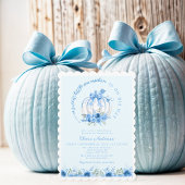 Een lief klein pompoen boog blauw Baby shower Kaart