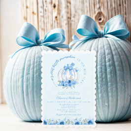 Een lief klein pompoen boog blauw Baby shower Kaart
