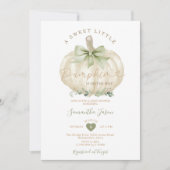 Een lief klein pompoen Schattige groen Baby shower Kaart (Voorkant)