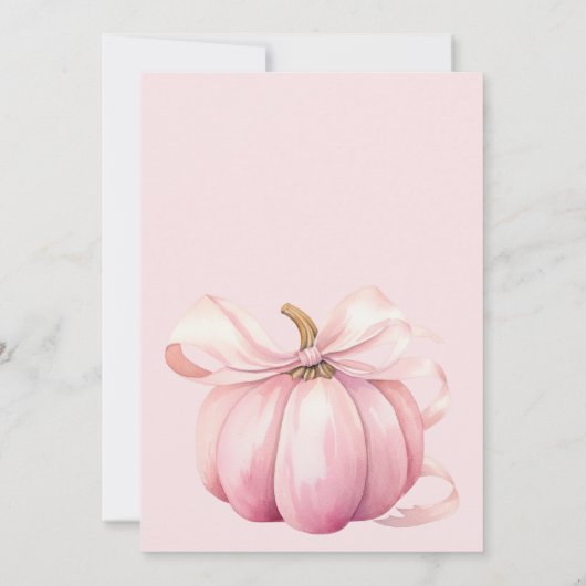 Een lief klein pompoen Schattige roze Baby shower Kaart (Achterkant)