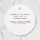 Een lief klein pompoenneutraal Baby shower Bedankjes Labels (Achterkant)