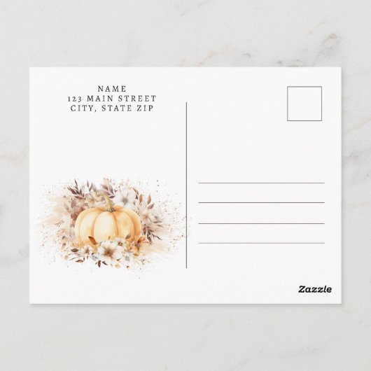 Een lief klein pompoenneutraal Baby shower Briefkaart (Achterkant)