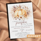 Een lief klein pompoenneutraal Baby shower Magnetische Uitnodiging