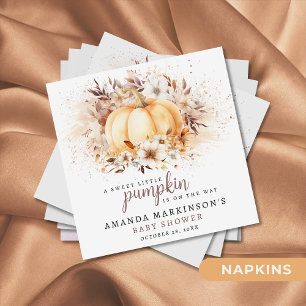Een lief klein pompoenneutraal Baby shower papier Servet