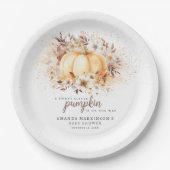 Een lief klein pompoenneutraal Baby shower Papieren Bordje (Voorkant)