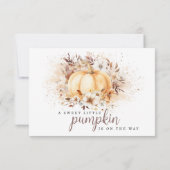 Een lief klein pompoenneutraal Baby shower plat Bedankkaart (Achterkant)