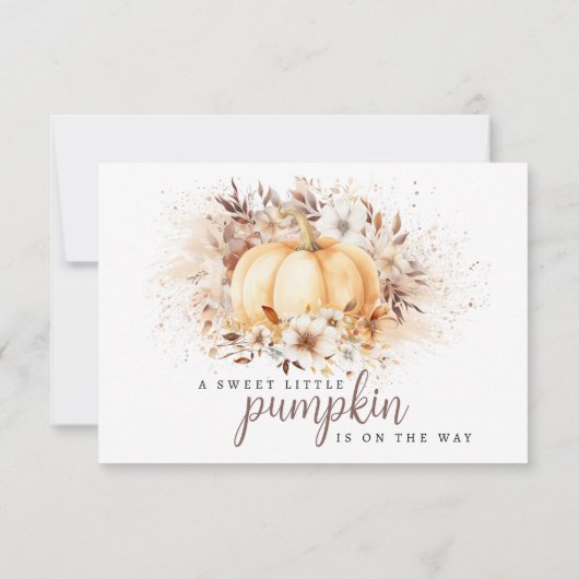 Een lief klein pompoenneutraal Baby shower plat Bedankkaart (Achterkant)