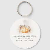 Een lief klein pompoenneutraal Baby shower Sleutelhanger (Achterkant)