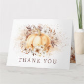 Een lief klein pompoenneutraal Baby shower vouwen Bedankkaart (Voorkant)