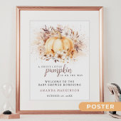 Een lief klein pompoenneutraal Baby shower welkom Poster