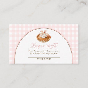 Een Lief Klein Schattig Taartje Roze Gingham Luier Informatiekaartje