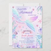 Een lief klein zeemeermin meisje Baby shower feest Kaart (Voorkant)