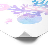 Een lief klein zeemeermin pastel Baby shower welko Poster (Hoek)