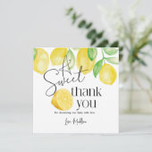 Een lief kleintje, Lemon thema, Baby shower, Bedankkaart (Staand voorkant)