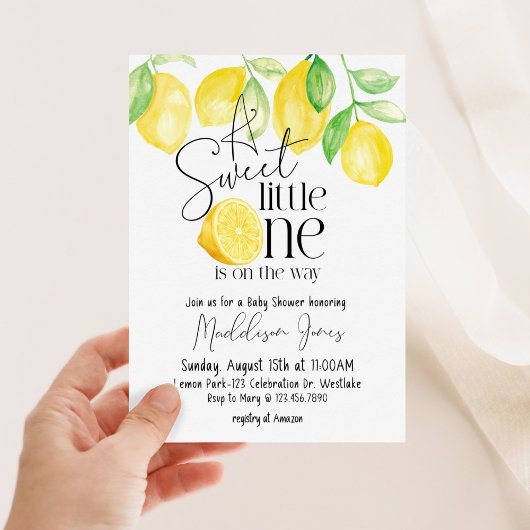 Een lief kleintje, Lemon thema, Baby shower, Kaart