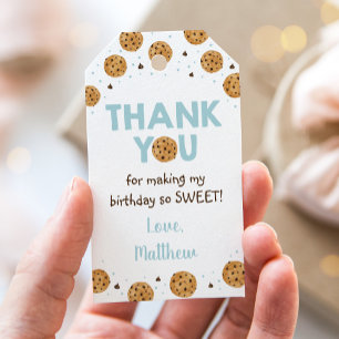 Een lief koekje eerste verjaardag dank u cadeaulabel