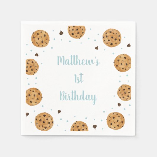 Eén lief koekje eerste verjaardag servet (Voorkant)