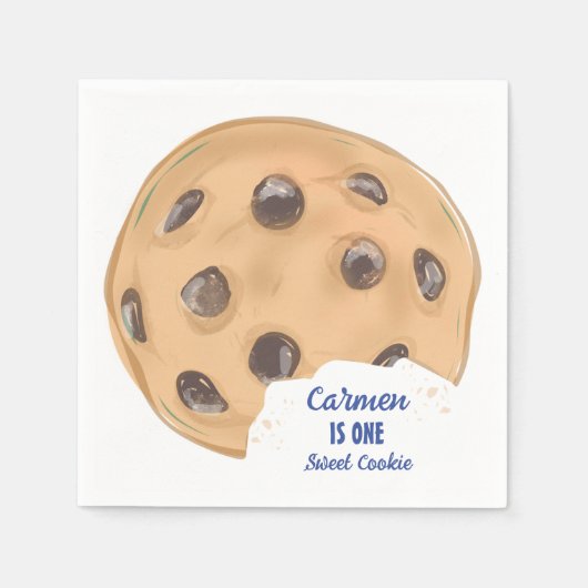 Eén lief koekje eerste verjaardag servet (Voorkant)