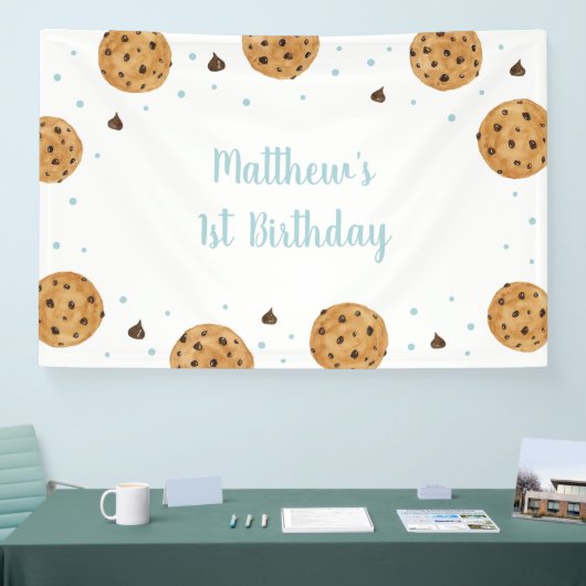 Eén lief koekje eerste verjaardag spandoek (Beurs)