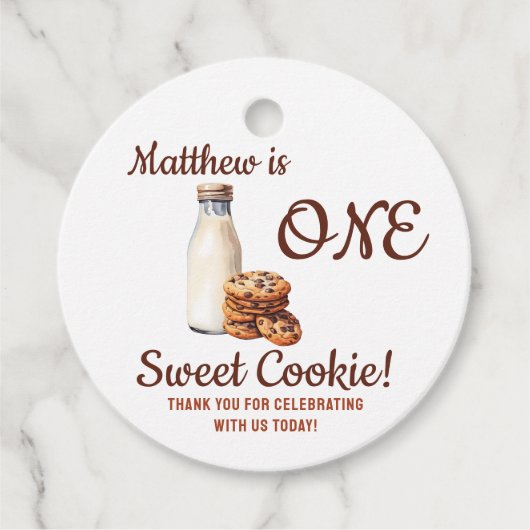 Een lief koekje! Eerste verjaardagsfeestje Bedankjes Labels (Voorkant)