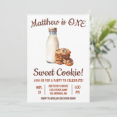 Een lief koekje! Eerste verjaardagsfeestje Kaart (Staand voorkant)