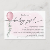 Een lief meisje Baby shower boek aanvraag Informatiekaartje (Voorkant)