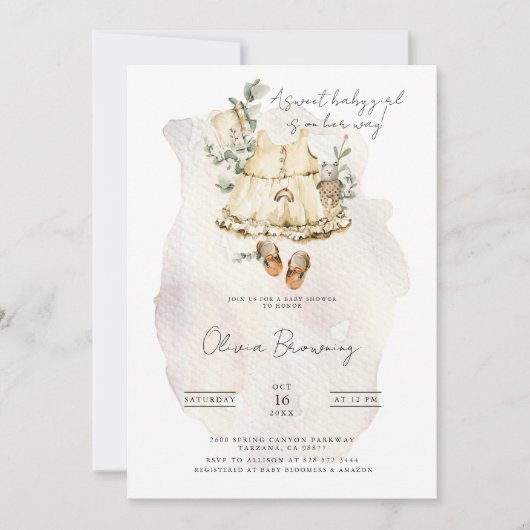 Een lief meisje | Baby shower van Boho Kaart (Voorkant)