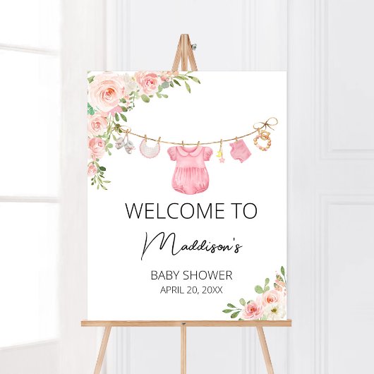 Een lief meisje babykleding Baby shower welkom Poster