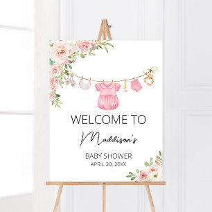 Een lief meisje babykleding Baby shower welkom Poster