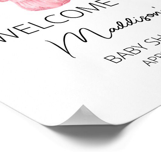 Een lief meisje babykleding Baby shower welkom Poster (Hoek)