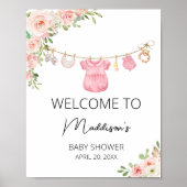 Een lief meisje babykleding Baby shower welkom Poster (Voorkant)