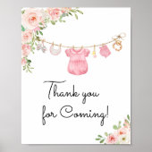 Een lief meisje babykleding Bedankt voor het komen Poster (Voorkant)