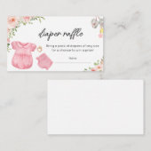 Een lief meisje babykleding luier loterij informatiekaartje (Voorkant / Achterkant)