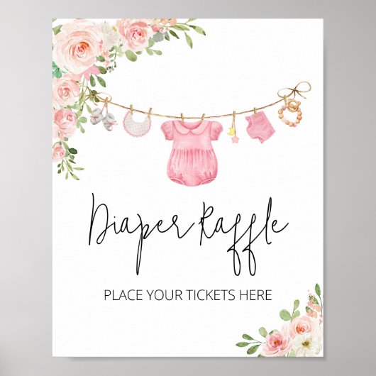 Een lief meisje babykleding luier loterij poster (Voorkant)