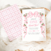 Een lief meisje | Strawberry Pink Bow 1e verjaarda Kaart