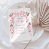 Een lief meisje | Strawberry Pink Bow 1e verjaarda Kaart