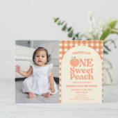 Een lief perzik Afbeelding eerste 1e verjaardagsfe Kaart (Staand voorkant)