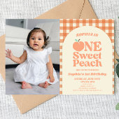 Een lief perzik Afbeelding eerste 1e verjaardagsfe Kaart