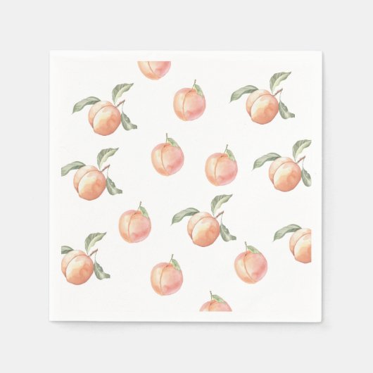 Een lief perzik meisje verjaardagsfeestje servet (Voorkant)
