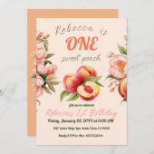 EEN lief perzik meisje zomer bloemen 1e verjaardag Kaart (Voorkant / Achterkant)